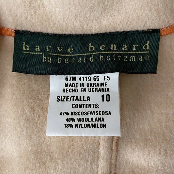 Harve Benard Wool Appliques Open Cardigan Sweater Jacket Orange Sz 10 - Picture 4 of 6